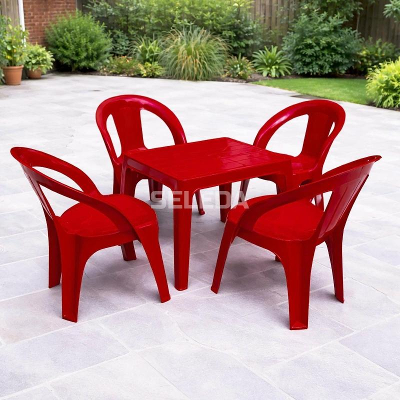 Plastic cafe chair and table