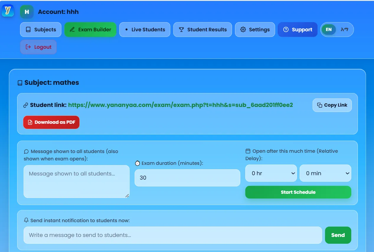 Yananyaa Secure Exam Portal: Run Online Exams with Proctoring